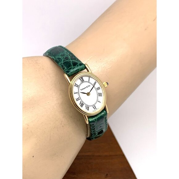 Tiffany & Co. Women's Watch 14K Yellow Gold Case Swiss Quartz White Dial 18mm - Picture 4 of 12